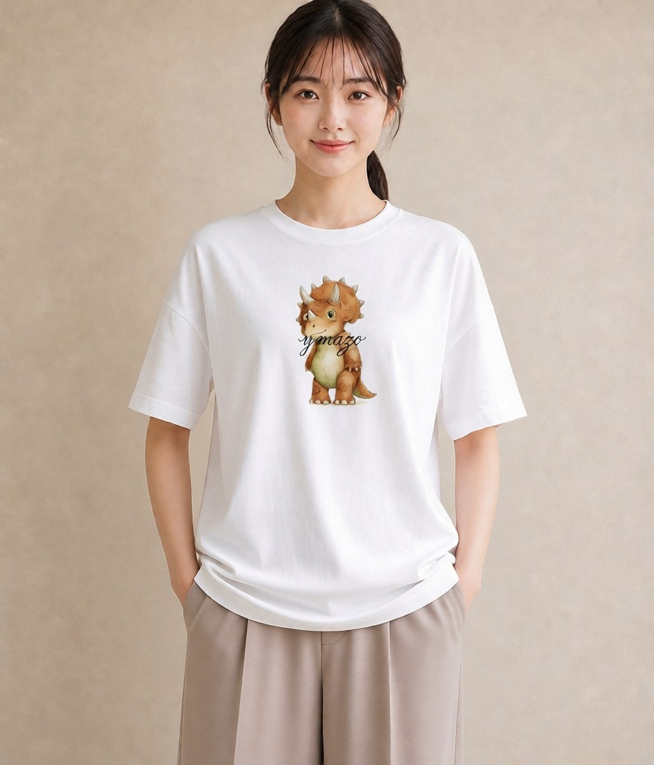 デザインTシャツ レディース サイ 動物 アニマル イラスト フェミニン 20代 カジュアルコーデ 白T