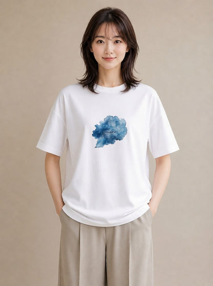 デザインTシャツ レディース 獅子座 星空 宇宙 イラスト カフェコーデ クリスマス 旅行 白T