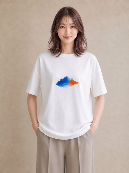 プリントTシャツ レディース 空 星空 宇宙 イラスト 水彩風 部屋着 女性向けギフト 白T