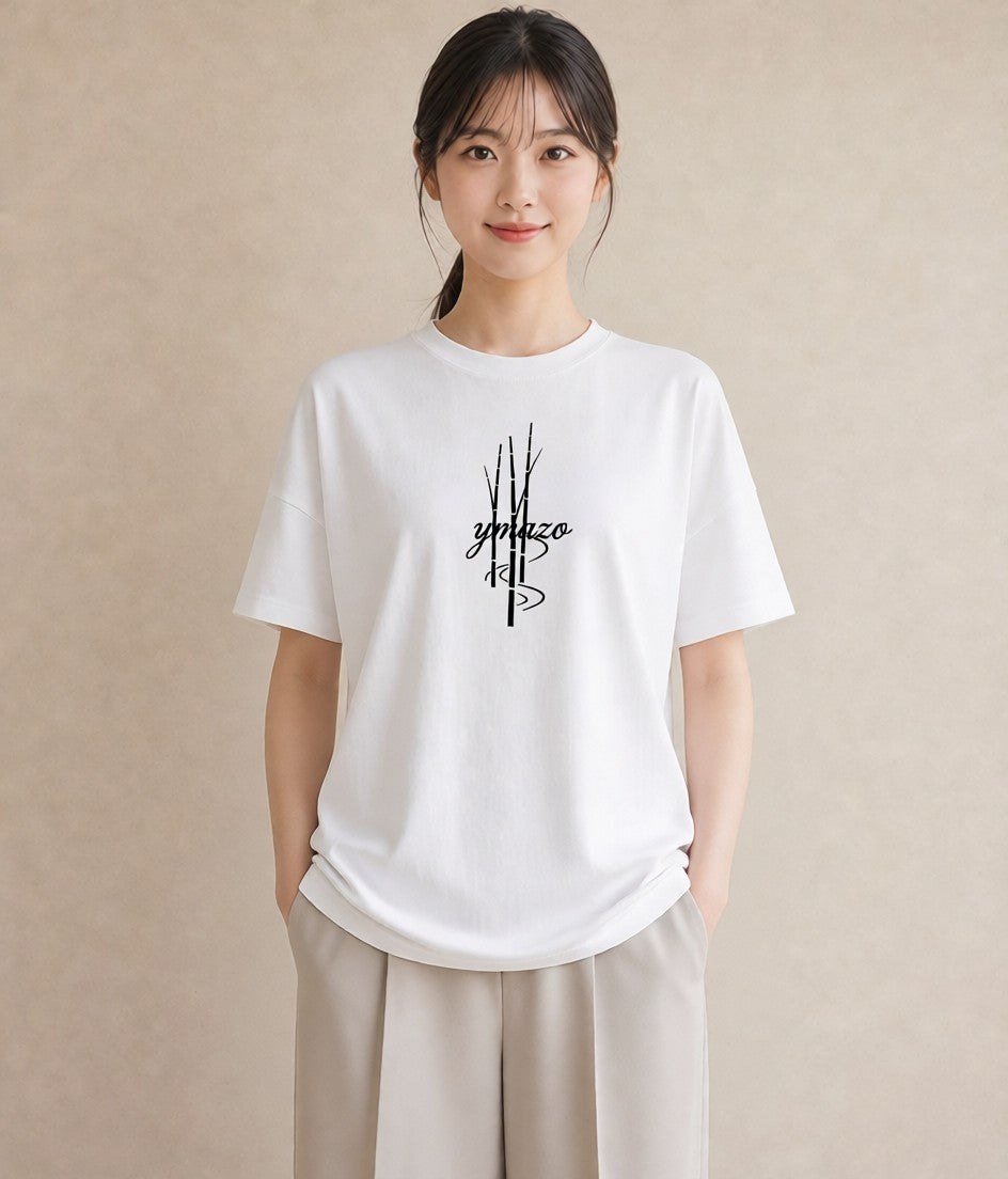 グラフィックTシャツ レディース 扇子 そよ風 ナチュラル アンティーク イラスト こなれ感 親子 20代 白T