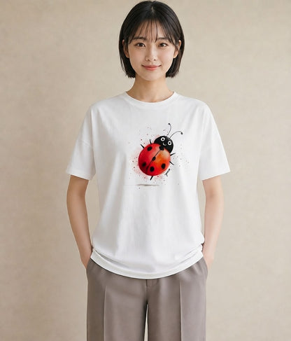 デザインTシャツ レディース アリ 昆虫 虫 イラスト ガーリー 女性向けギフト 散歩 白T