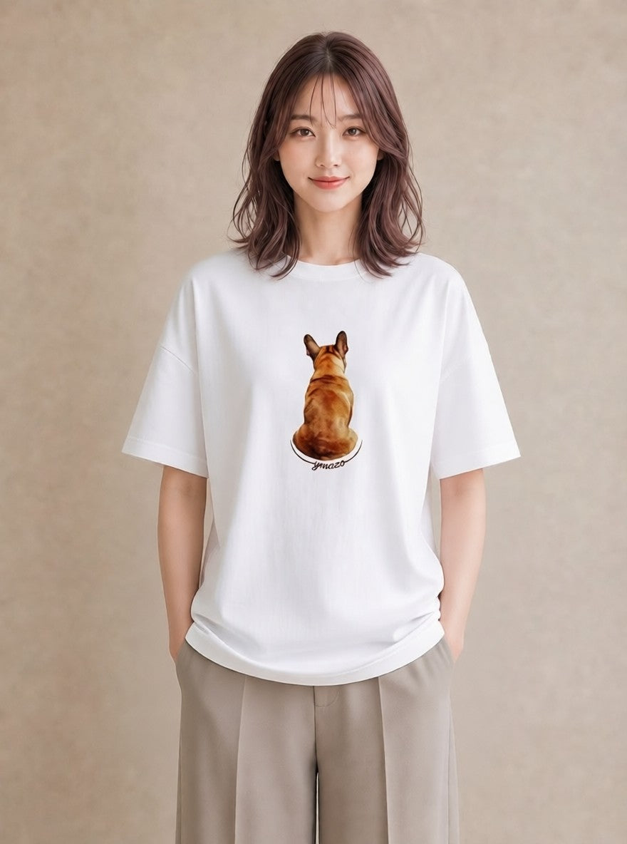 グラフィックTシャツ レディース アビシニアン 猫 ねこ イラスト きれいめ お揃い 親子 白T