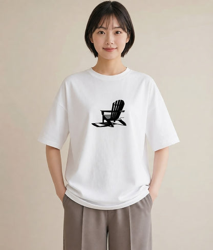 Tシャツ レディース 窓辺の椅子 窓辺 椅子 ナチュラル アンティーク イラスト こなれ感 お揃い 親子 白T