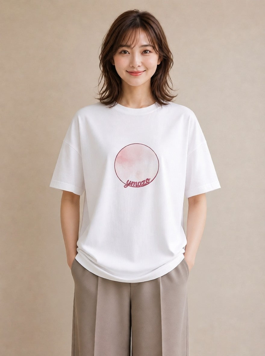 グラフィックTシャツ レディース 紙風船 和紙 ナチュラル アンティーク イラスト 綿100 デート 白T