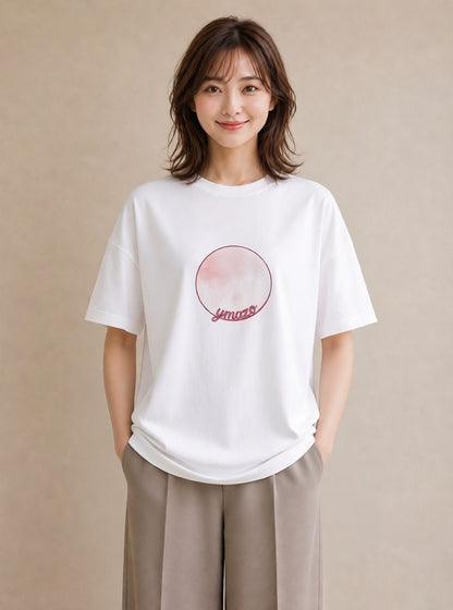 グラフィックTシャツ レディース 紙風船 和紙 ナチュラル アンティーク イラスト 綿100 デート 白T