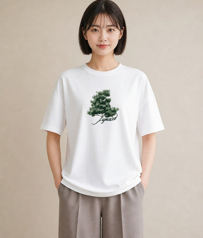 半袖Tシャツ レディース 松ぼっくり 植物 ボタニカル イラスト ラフカジュアル 休日 ペアコーデ 白T