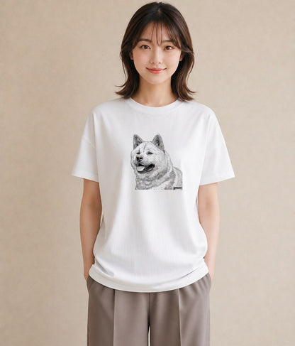 Tシャツ レディース 柴犬 しばいぬ 犬 いぬ イラスト 女性向けギフト 散歩 白T