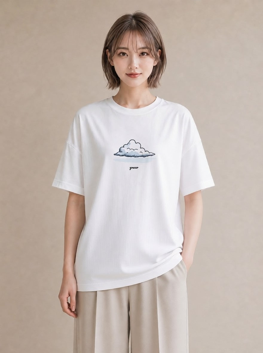 半袖Tシャツ レディース 雨上がりの小道 雨上がり 小道 ナチュラル アンティーク イラスト ポップ 姉妹 送別ギフト 白T