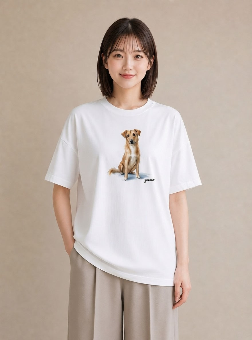 Tシャツ レディース 愛犬 犬 いぬ イラスト レトロ 女性 旅行用 白T