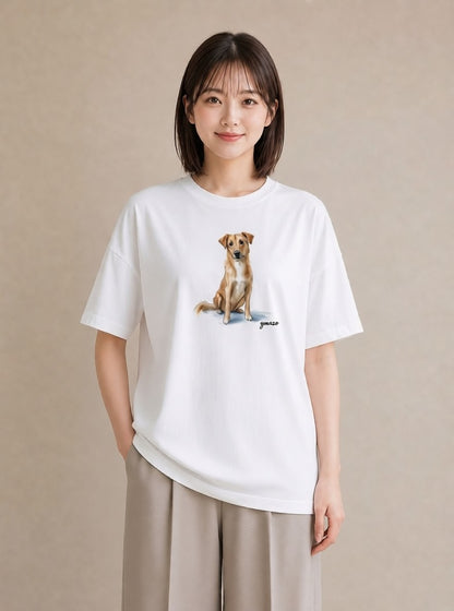 Tシャツ レディース 愛犬 犬 いぬ イラスト レトロ 女性 旅行用 白T