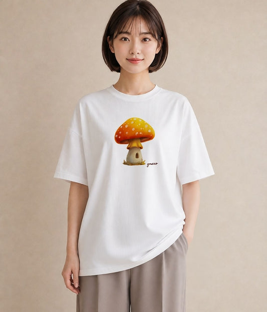 プリントTシャツ レディース きのこ 植物 ボタニカル イラスト クリスマス 旅行 白T