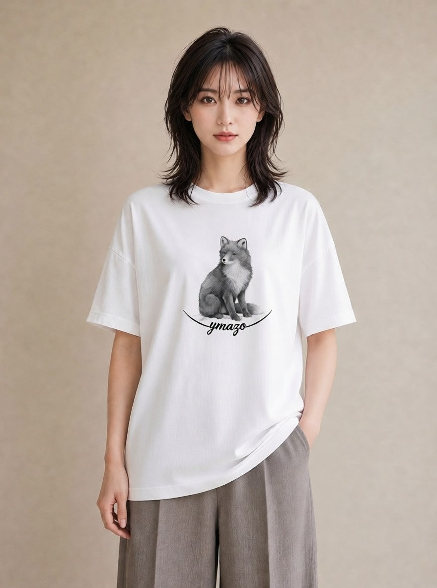 デザインTシャツ レディース たぬき 動物 アニマル イラスト 可愛い 部屋着 女性向けギフト 白T