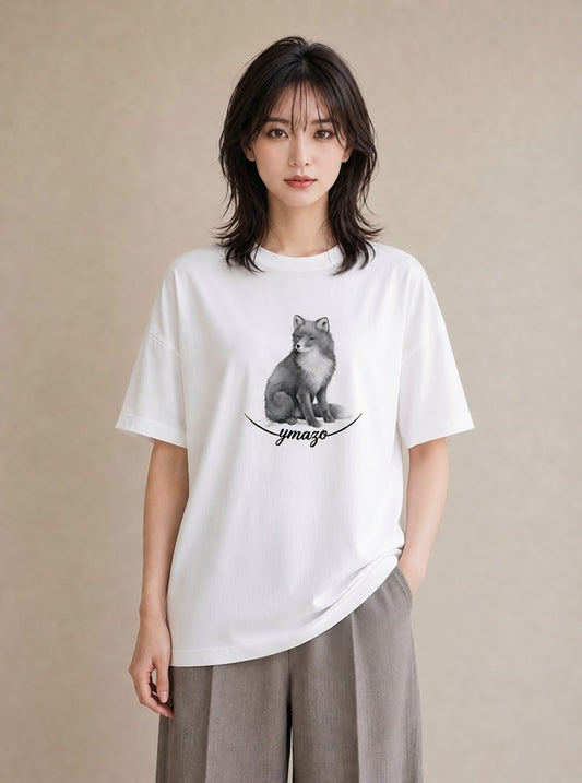 デザインTシャツ レディース たぬき 動物 アニマル イラスト 可愛い 部屋着 女性向けギフト 白T