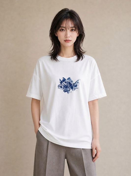 Tシャツ レディース ベタ ペット 動物 イラスト 上品 女子会 お揃い 白T