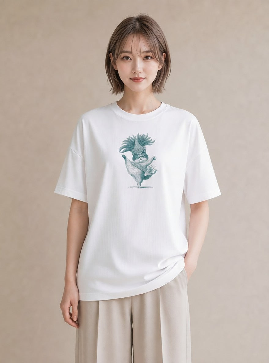 デザインTシャツ レディース エキゾチックショートヘア 猫 ねこ イラスト ポップ 送別ギフト 通勤 白T
