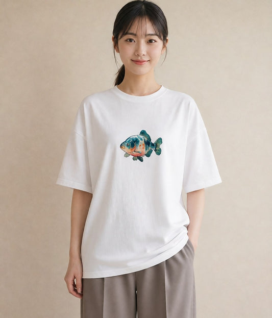 プリントTシャツ レディース 熱帯魚 ペット 動物 イラスト きれいめカジュアル 春コーデ 姉妹 白T