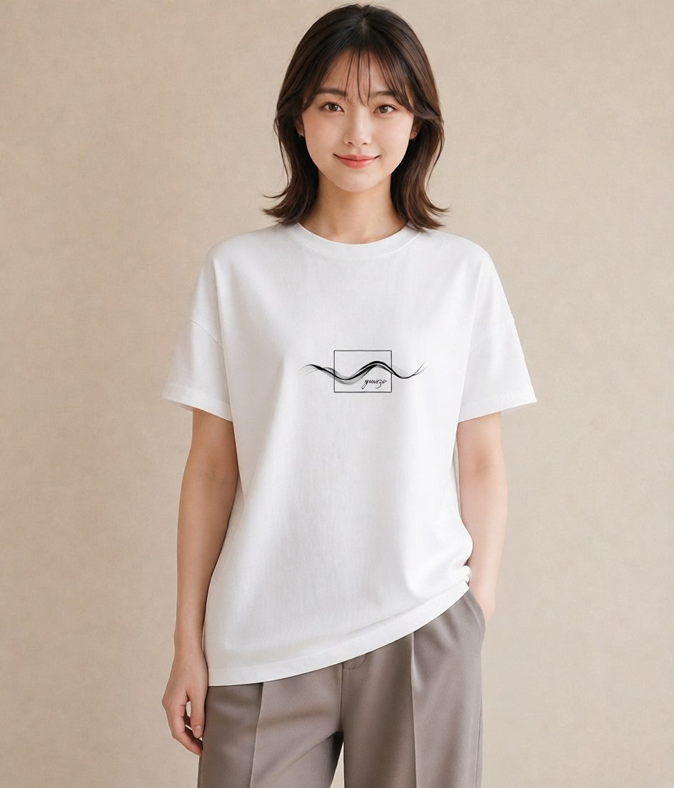 プリントTシャツ レディース 紙の船 水辺 ナチュラル アンティーク イラスト 線画 散歩 お出かけ 白T