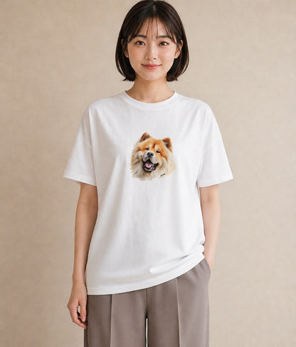 プリントTシャツ レディース 柴犬 しばいぬ 犬 いぬ イラスト シンプル 綿100 デート 白T