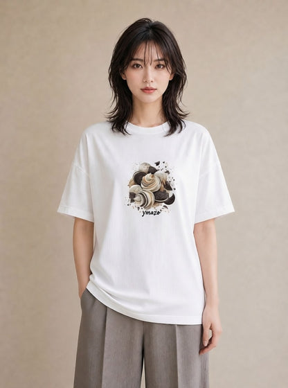 プリントTシャツ レディース クッキー 食べ物 フード イラスト 休日コーデ お出かけ 普段着 白T
