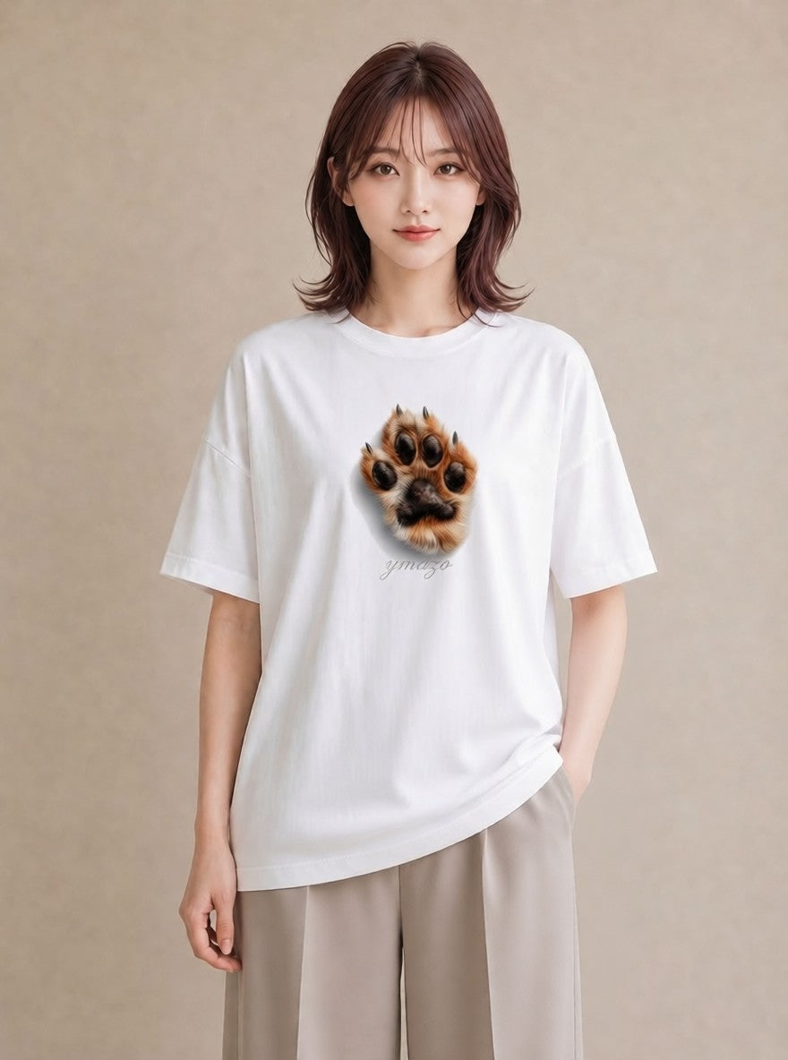 デザインTシャツ レディース 肉球 猫 ねこ イラスト ミニマル ホワイトデー 春服 白T