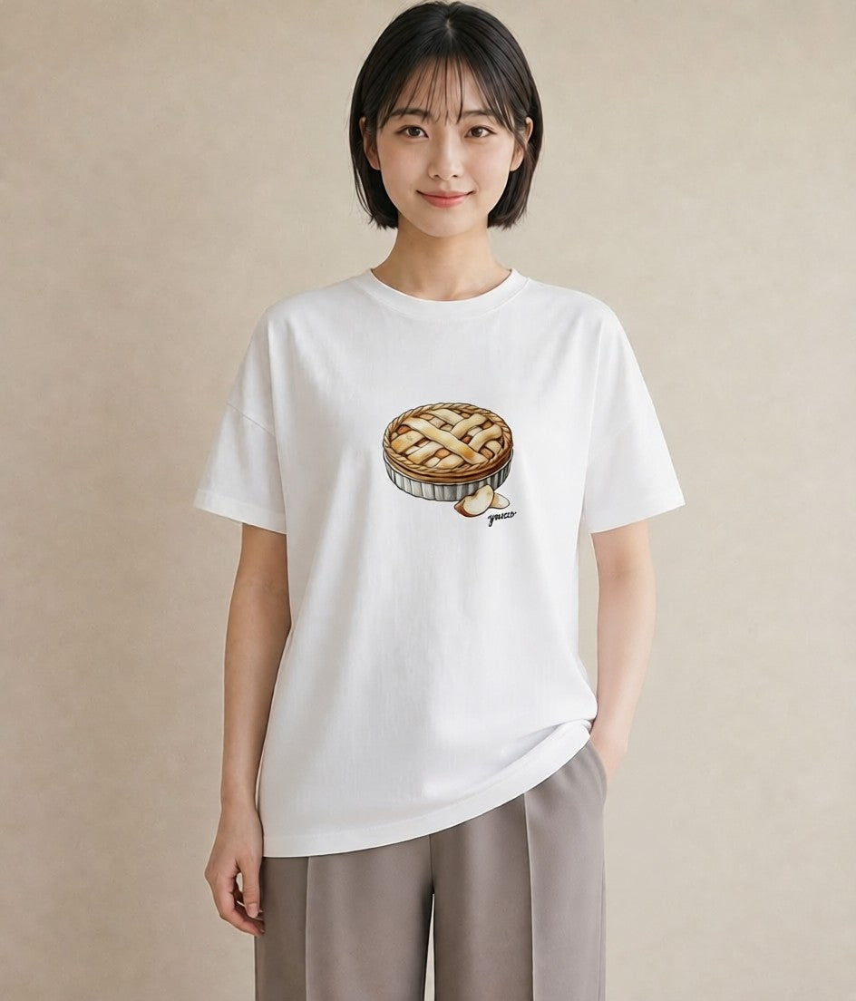 デザインTシャツ レディース クロワッサン 食べ物 フード イラスト 旅行コーデ ママ カフェ服 白T