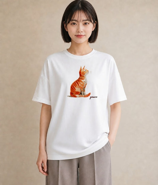 デザインTシャツ レディース 猫 ねこ イラスト こなれ感 女性 旅行用 白T