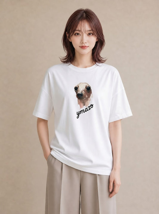 半袖Tシャツ レディース コツメカワウソ 動物 アニマル イラスト 淡色 誕生日プレゼント 綿100 白T