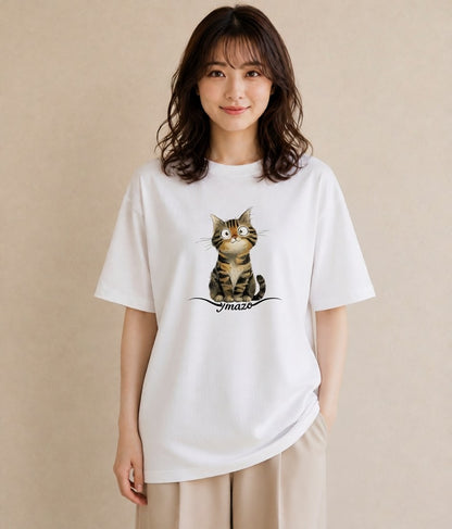 グラフィックTシャツ レディース 子猫 猫 ねこ イラスト 旅行コーデ 旅行 母娘コーデ 白T