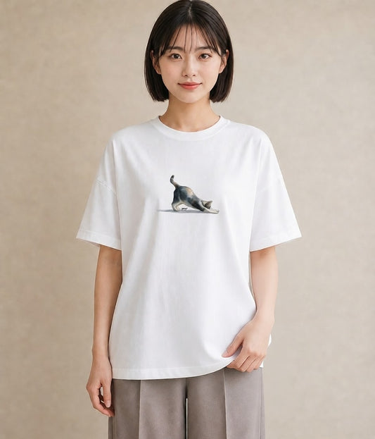 Tシャツ レディース アビシニアン 猫 ねこ イラスト ボタニカル 親子 20代 白T