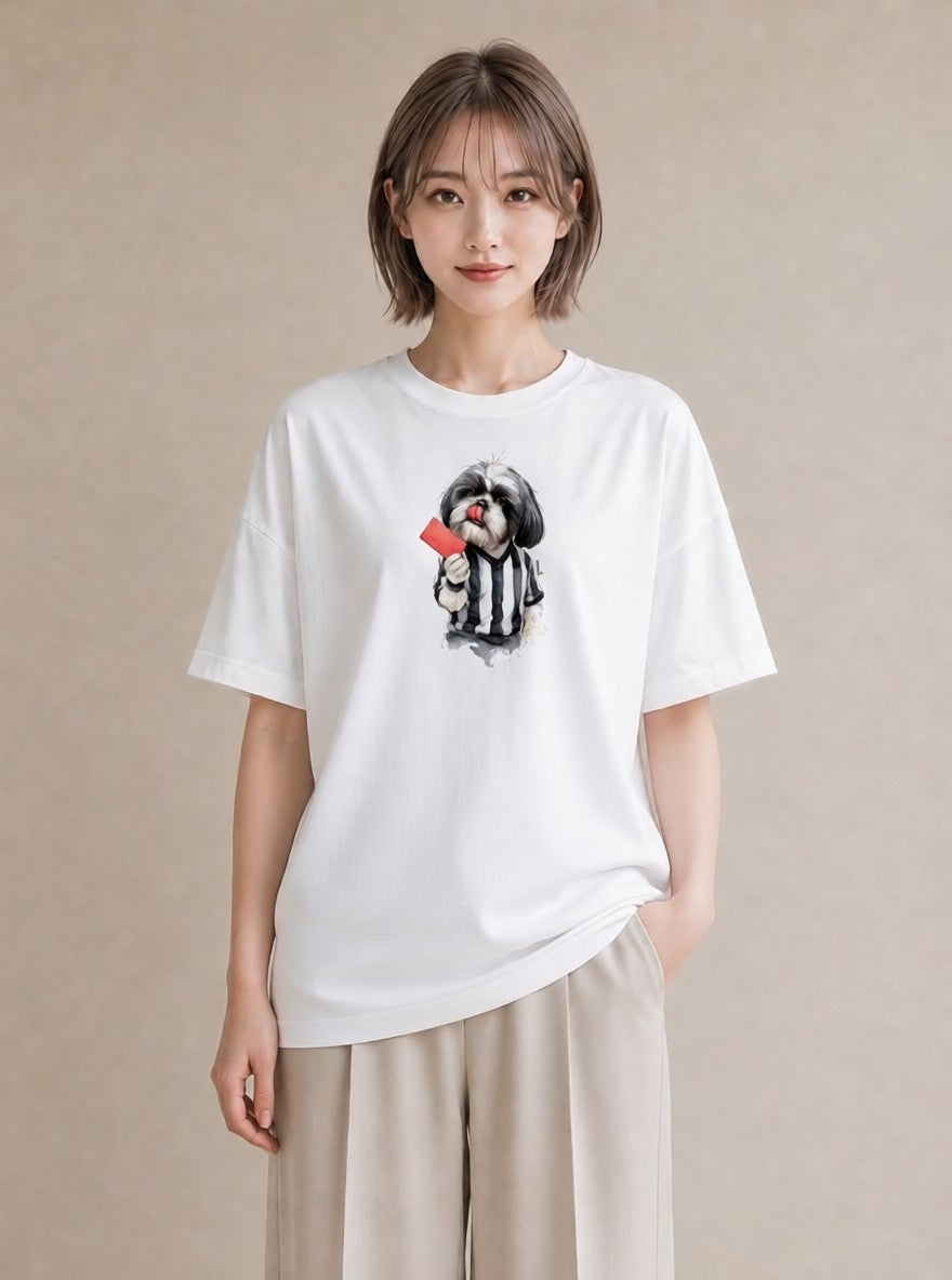 半袖Tシャツ レディース 狆 犬 いぬ イラスト ユニーク おしゃれギフト 社会人 白T