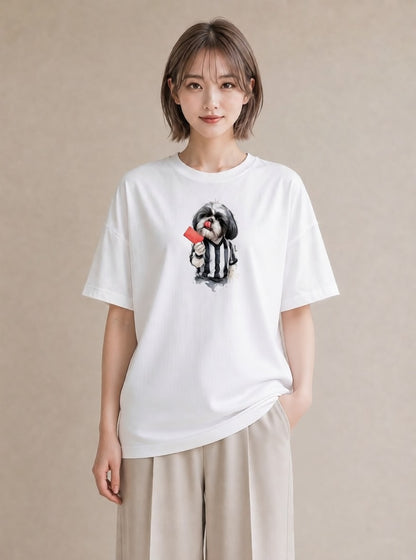 半袖Tシャツ レディース 狆 犬 いぬ イラスト ユニーク おしゃれギフト 社会人 白T