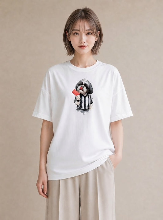 半袖Tシャツ レディース 狆 犬 いぬ イラスト ユニーク おしゃれギフト 社会人 白T