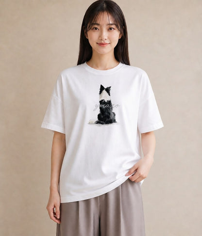 プリントTシャツ レディース 犬好き 犬 いぬ イラスト きれいめカジュアル ホワイトデー 春服 白T