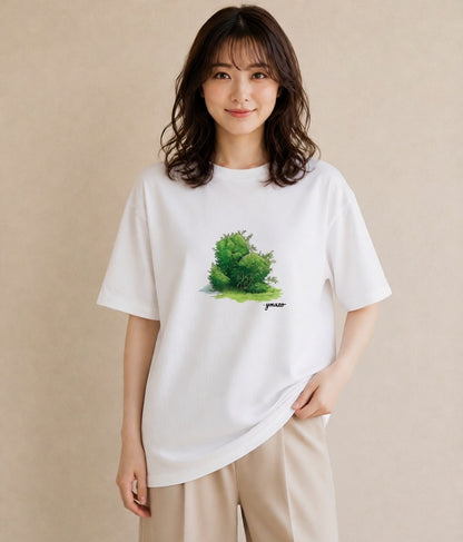 デザインTシャツ レディース 芝生 植物 ボタニカル イラスト 北欧風 部屋着 女性向けギフト 白T