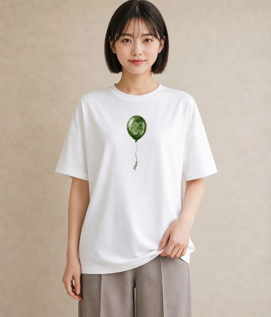 デザインTシャツ レディース 紙風船 和紙 ナチュラル アンティーク イラスト 北欧風 ルームウェア ギフト 白T
