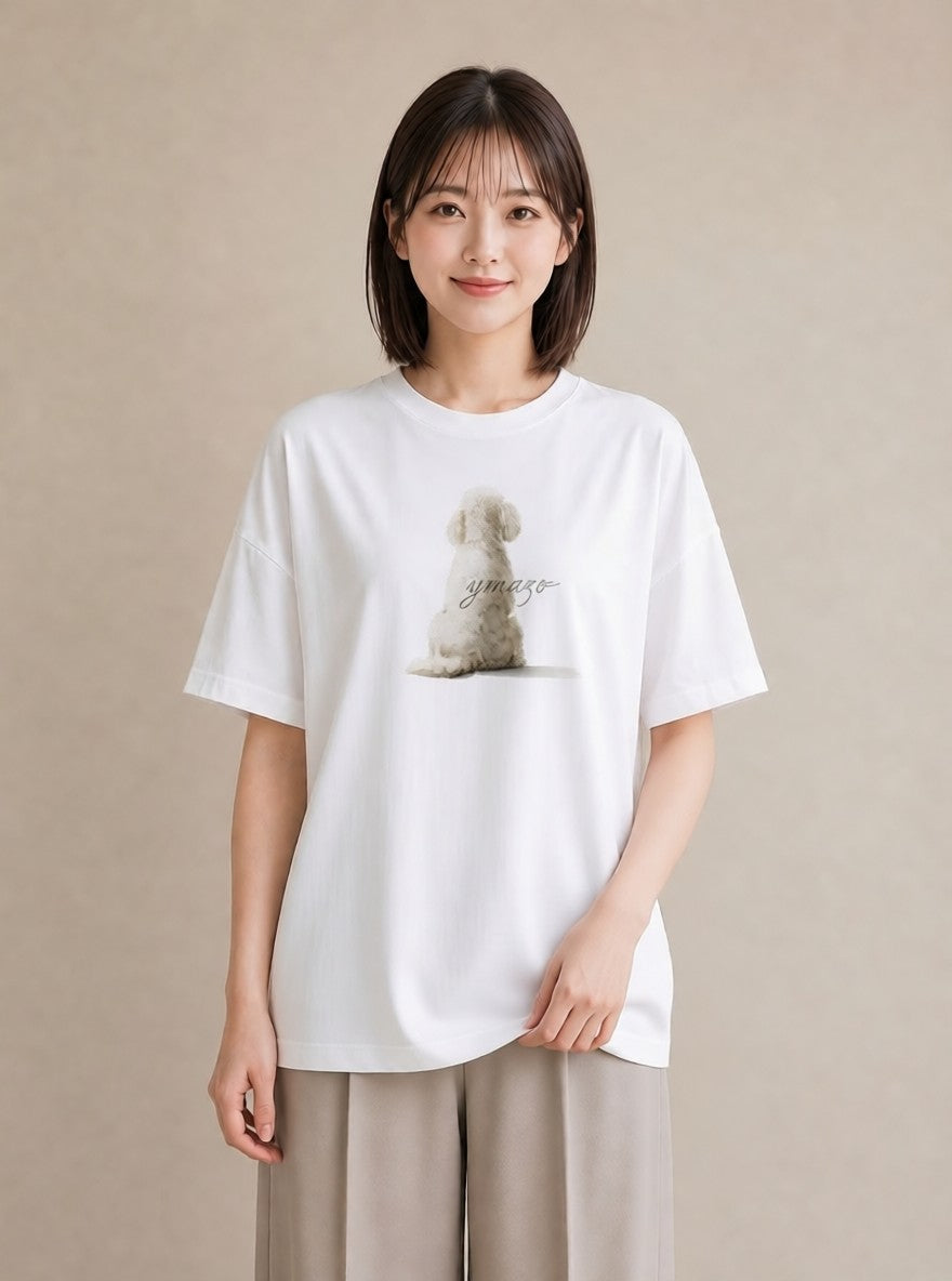 プリントTシャツ レディース 老犬 犬 いぬ イラスト 友達ギフト 部屋着 白T