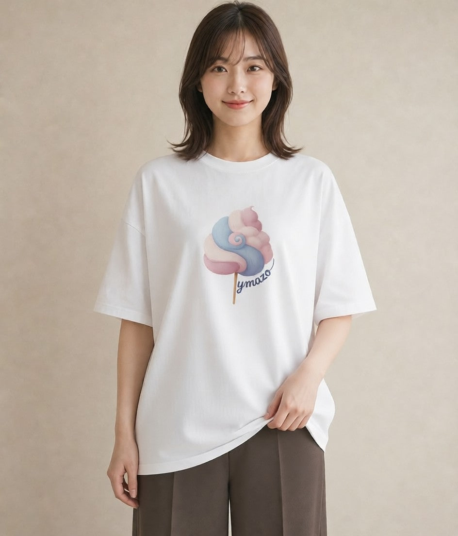 デザインTシャツ レディース キャンディ 食べ物 フード イラスト 可愛い 20代 カジュアルコーデ 白T