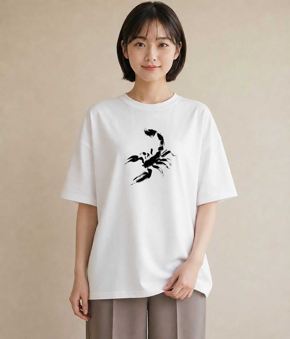グラフィックTシャツ レディース 蠍座 星空 宇宙 イラスト 上品 夏コーデ 通学 白T