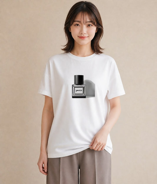 デザインTシャツ レディース 香水 香水瓶 パフューム イラスト 北欧風 旅行 母娘コーデ 白T