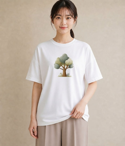 デザインTシャツ レディース 盆栽 植物 ボタニカル イラスト 普段使い 女性向けギフト 散歩 白T