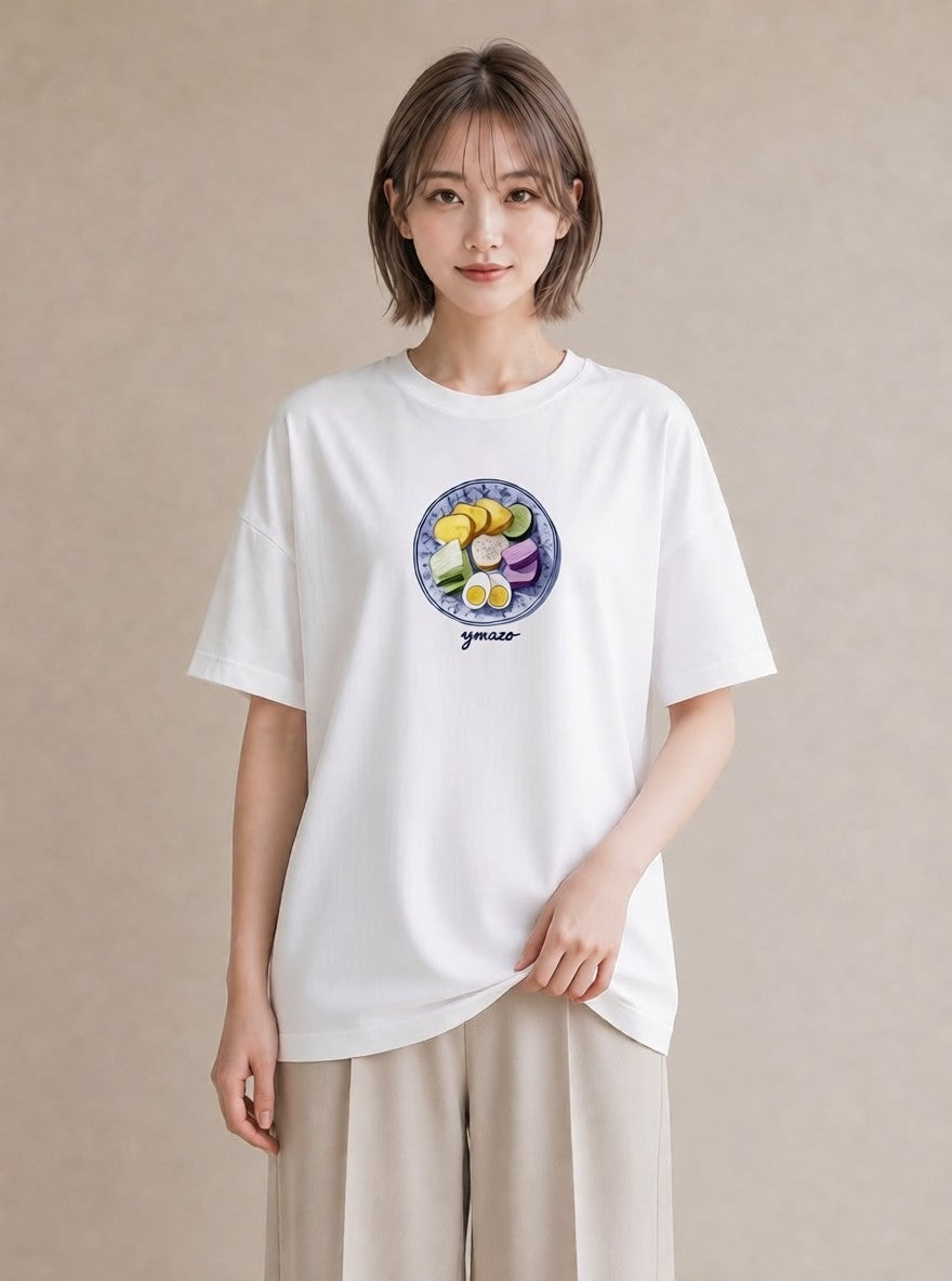 グラフィックTシャツ レディース たい焼き 食べ物 フード イラスト モード 春服 ミセス 白T
