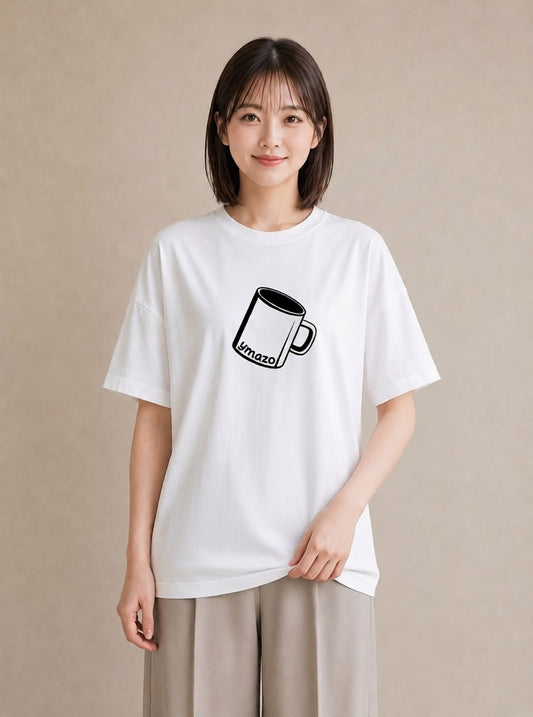 デザインTシャツ レディース コーヒー カフェ 珈琲 イラスト シンプル 女性 旅行用 白T