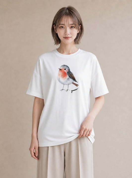 Tシャツ レディース 桜文鳥 ペット 動物 イラスト 韓国風 部屋着 女性向けギフト 白T