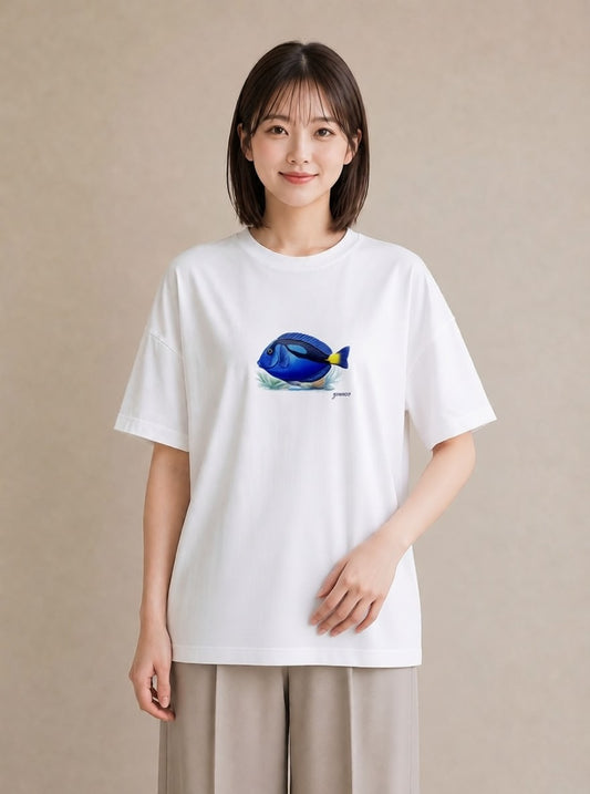 デザインTシャツ レディース 熱帯魚 ペット 動物 イラスト ボタニカル 秋コーデ おしゃれギフト 白T