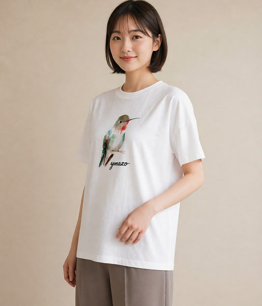 デザインTシャツ レディース シマエナガ しまえなが 動物 アニマル イラスト ラフカジュアル 秋コーデ おしゃれギフト 白T