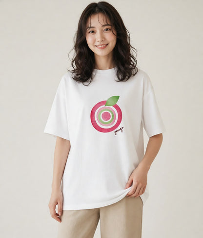 グラフィックTシャツ レディース メロン 食べ物 フード イラスト 北欧風 敬老の日 ホワイトデー 白T