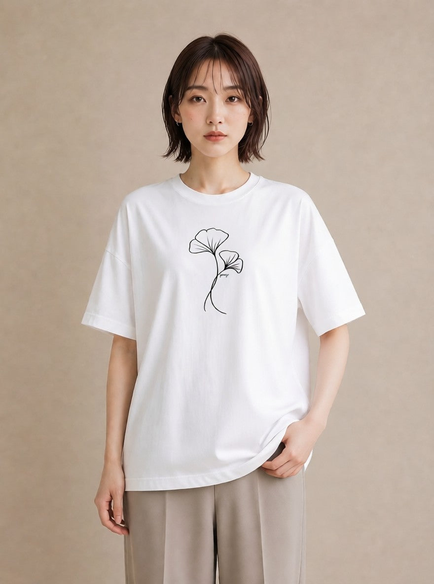 プリントTシャツ レディース 観葉植物 ボタニカル 植物 イラスト ポップ 20代 カジュアルコーデ 白T