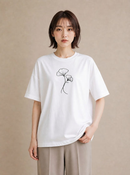 プリントTシャツ レディース 観葉植物 ボタニカル 植物 イラスト ポップ 20代 カジュアルコーデ 白T