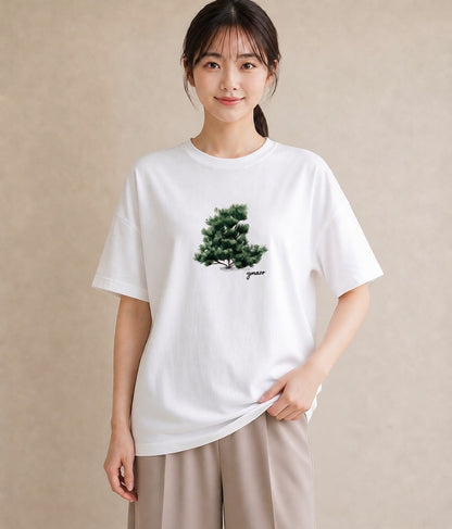 グラフィックTシャツ レディース 青の水彩 風景 ブルー ナチュラル アンティーク イラスト 女性 旅行用 白T