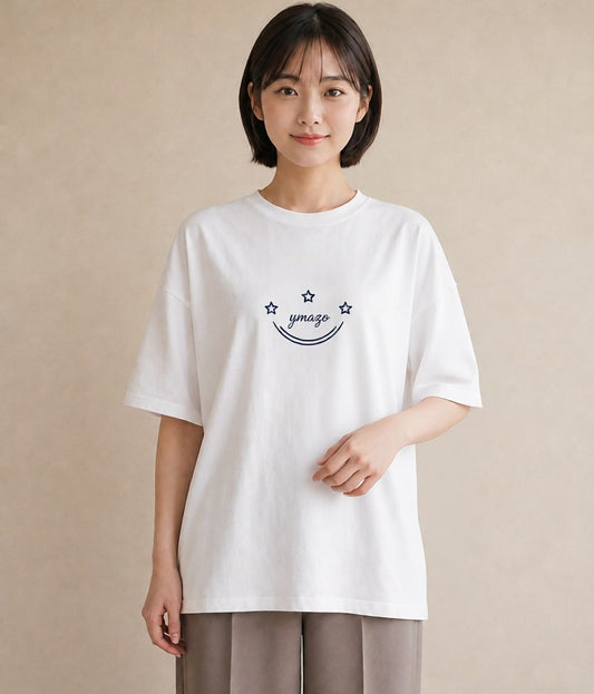 Tシャツ レディース 月と星 星空 ムーン イラスト ヴィンテージ風 通勤 在宅 白T